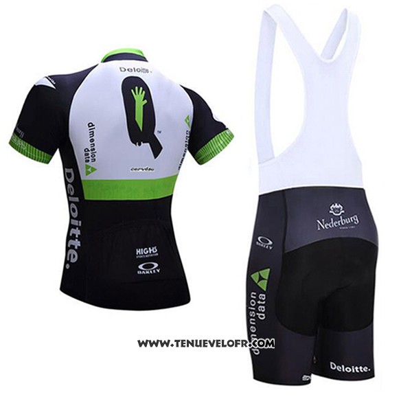 2017 Maillot Ciclismo Dimension Data Blanc et Noir Manches Courtes et Cuissard